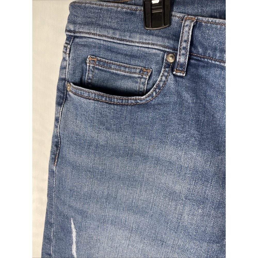 Ann Taylor Loft Jean Shorts Womens Size 12 Modern Cut Medium Wash Cuffed Stretch - Picture 8 of 14